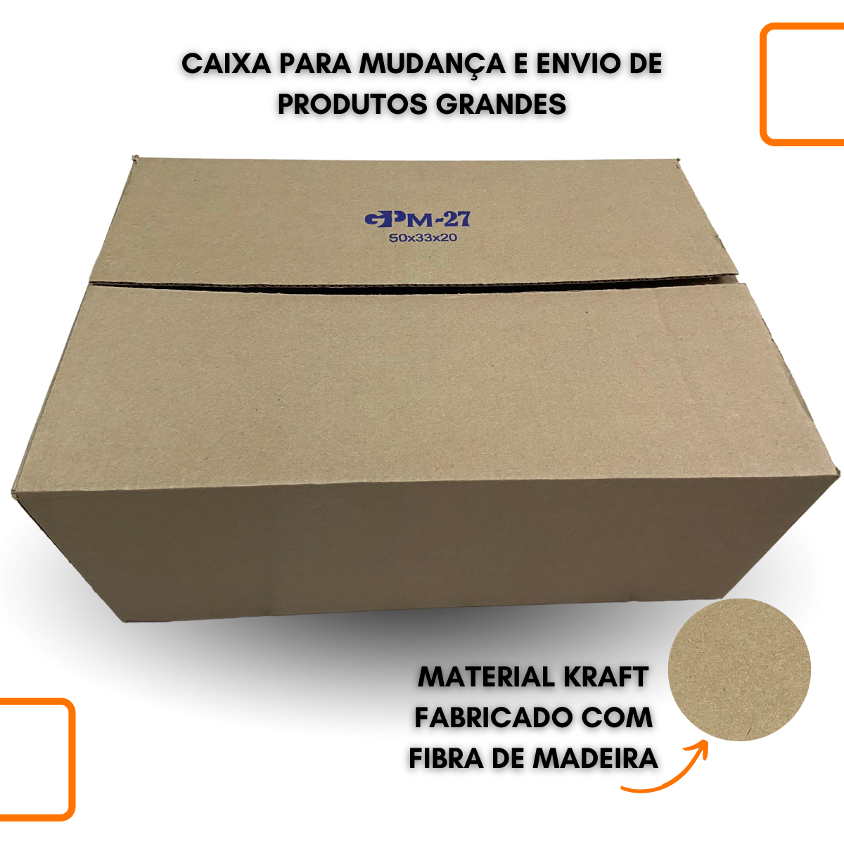 Caixa de Papelão Kraft 50x33x20