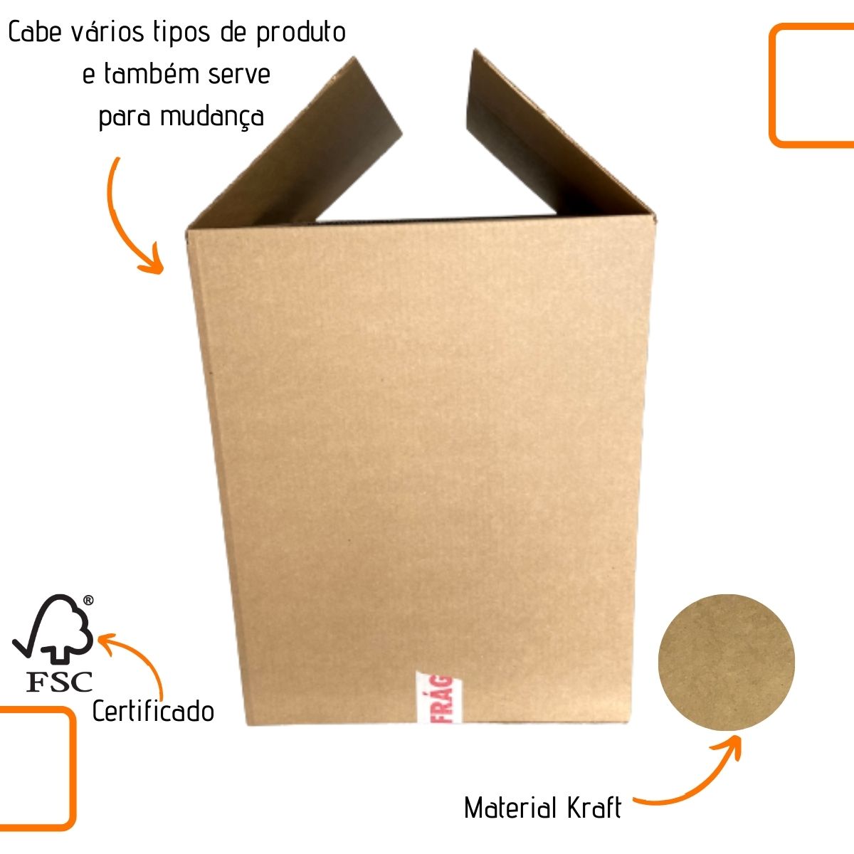 Caixa de Papelão Kraft 60x40x50