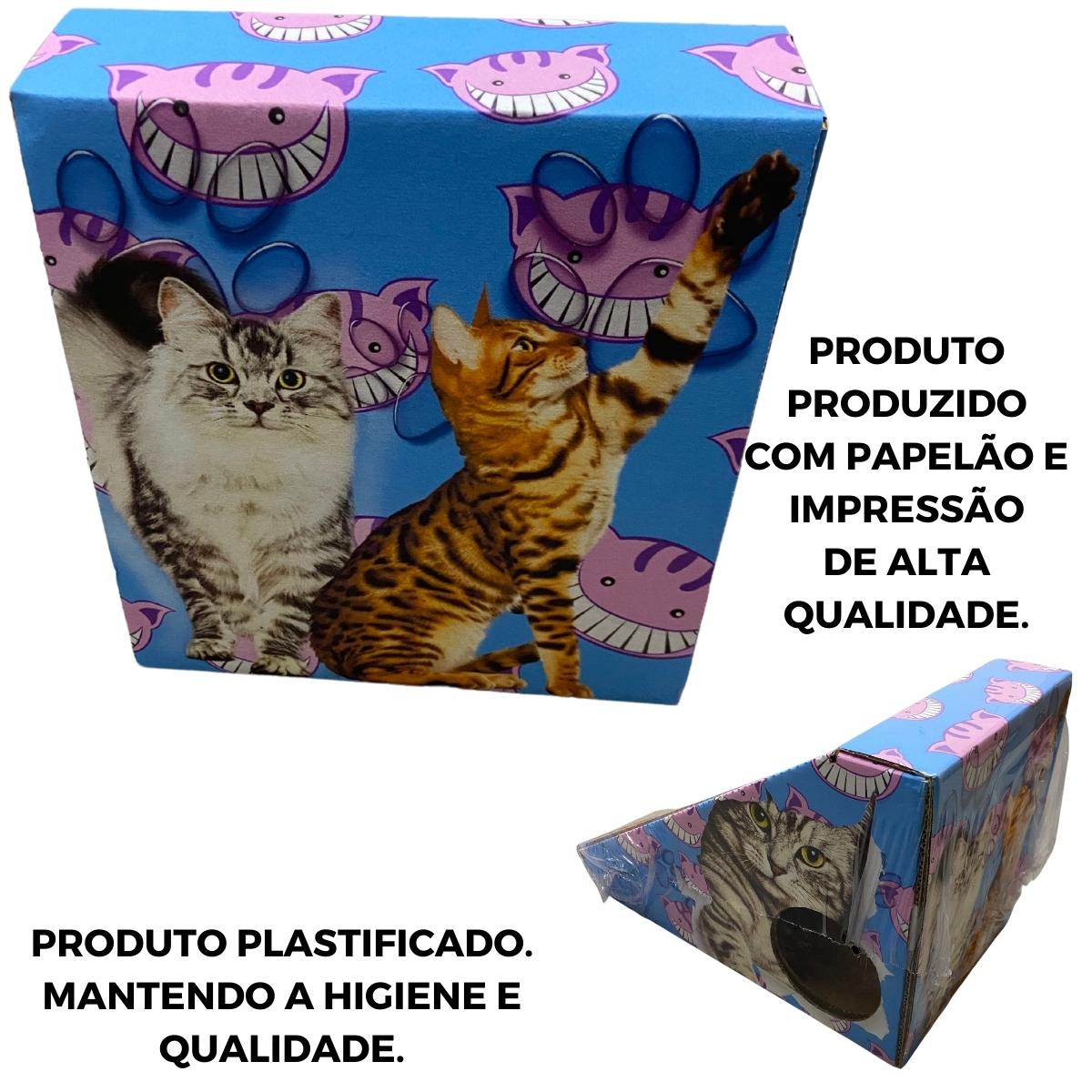 Caixa de Papelão Kraft Arranhador para Gato com Impressão