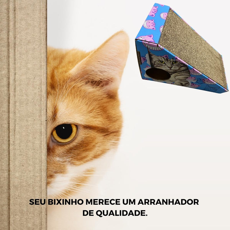 Caixa de Papelão Kraft Arranhador para Gato com Impressão