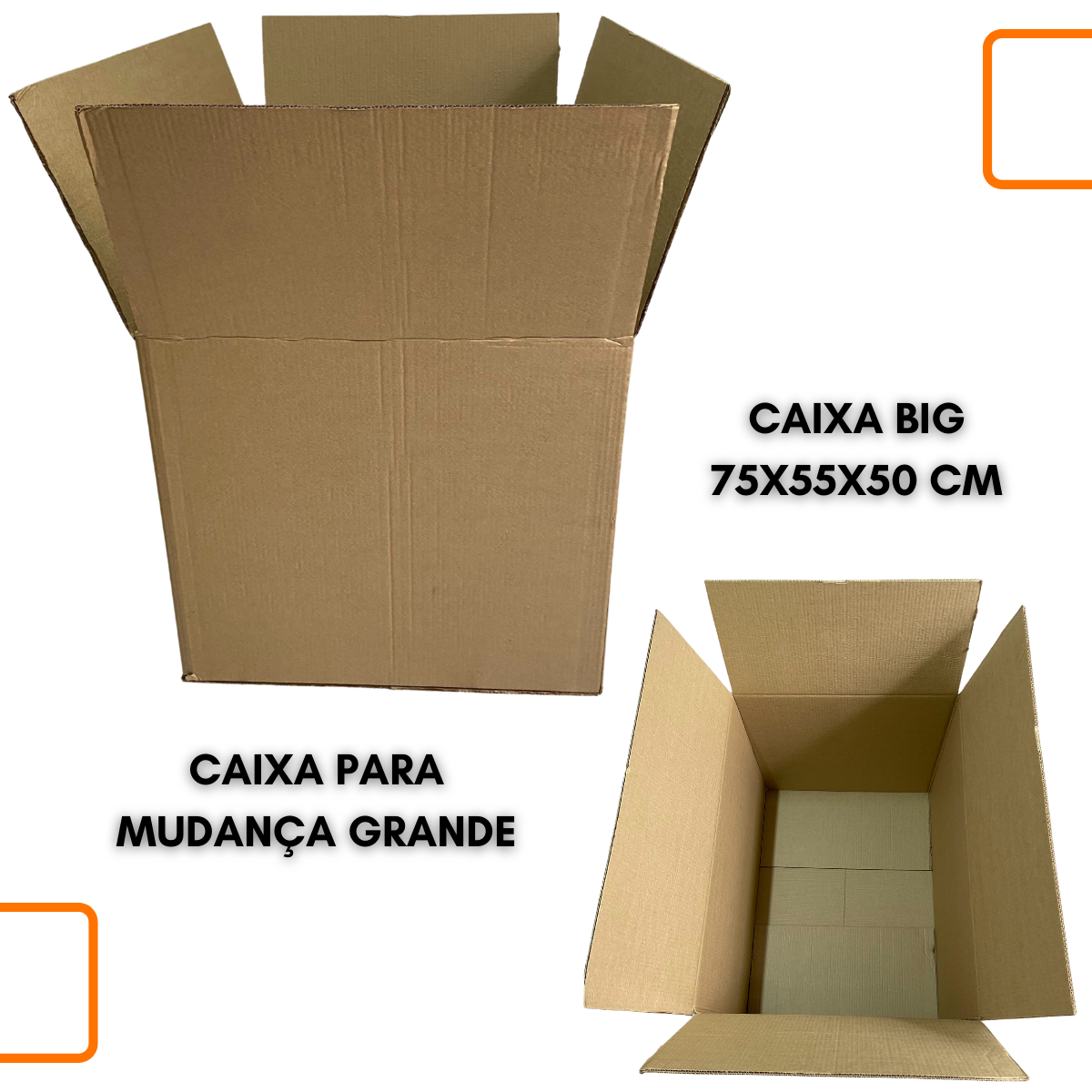 Caixa de Papelão Kraft 75x55x50