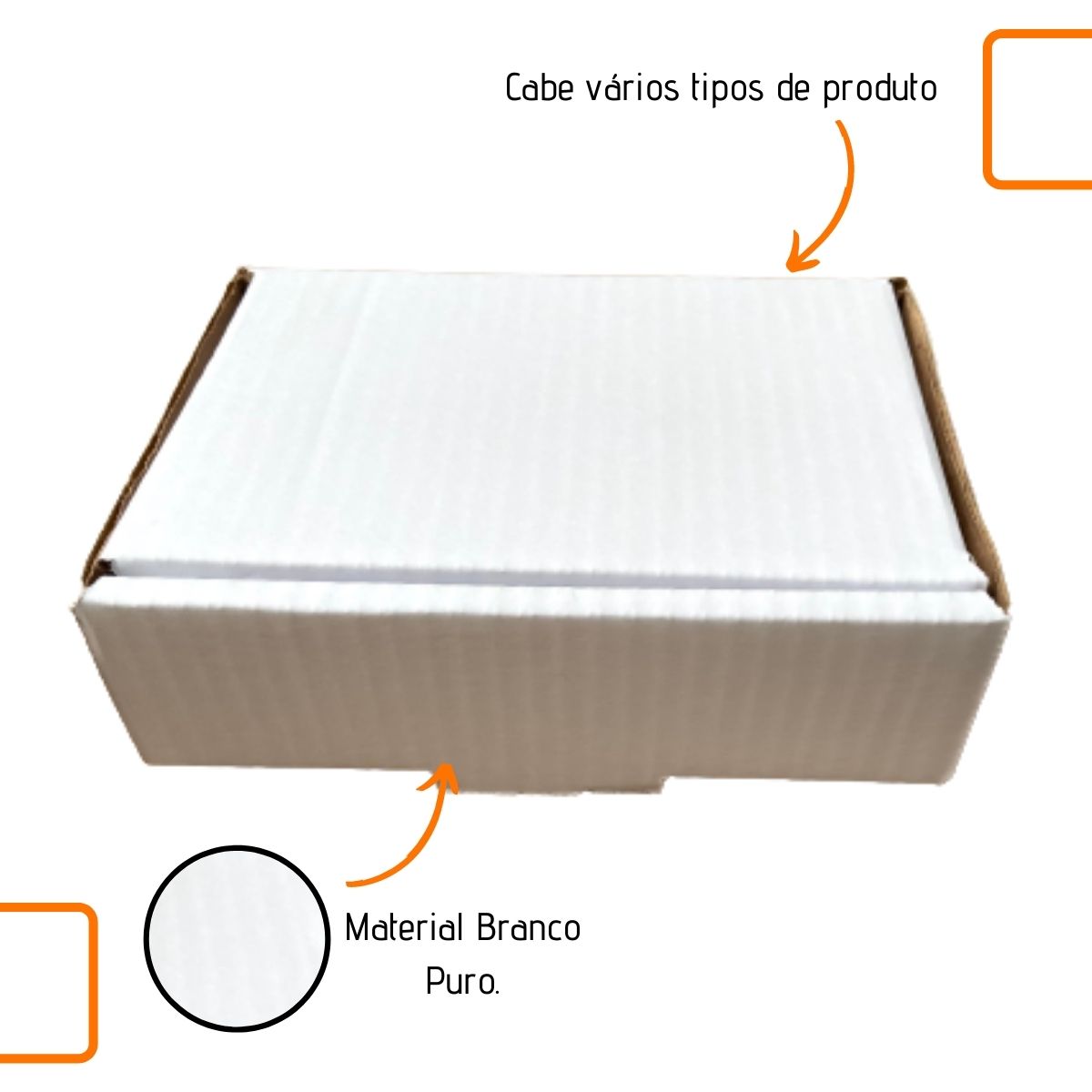 Caixa de papelão montável branca 16x11x5