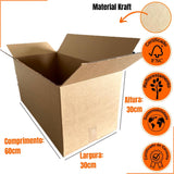 Caixa de Papelão Kraft 60x30x30