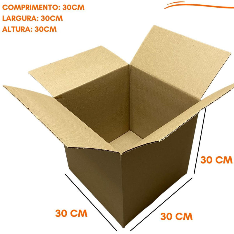 Caixa de Papelão SemiKraft  30x30x30
