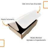 Caixa de papelão montável branca 16x11x5