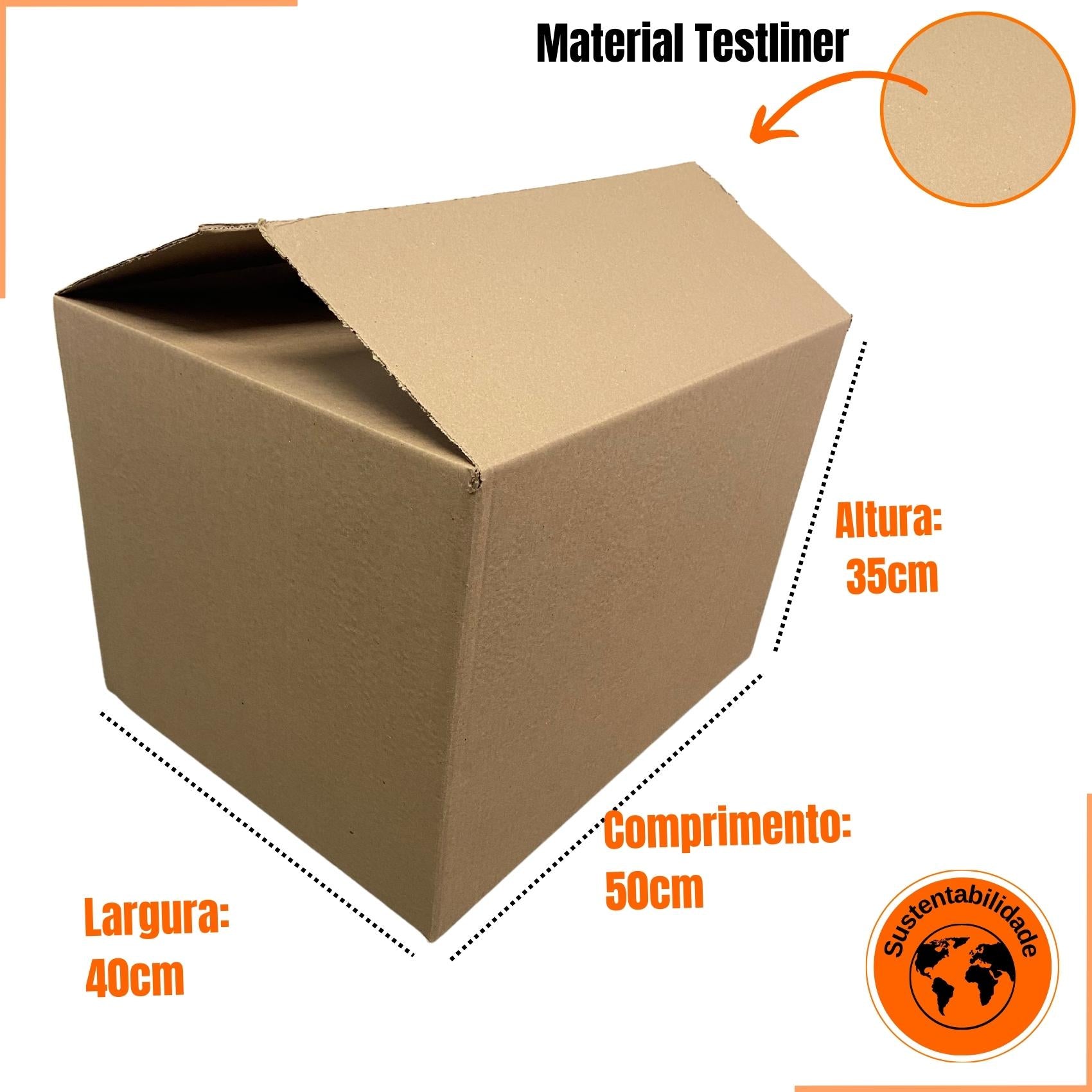 Caixa de Papelão Kraft 50x40x35