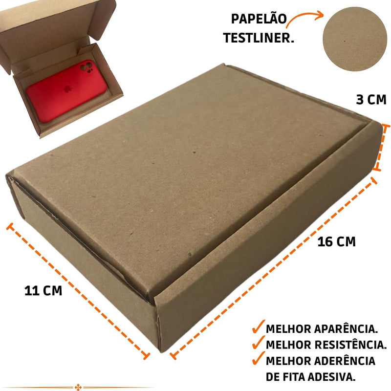 Caixa de Papelão SemiKraft 16x11x3