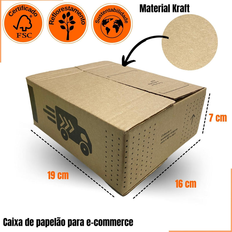 Caixa de Papelão Kraft 19x16x7